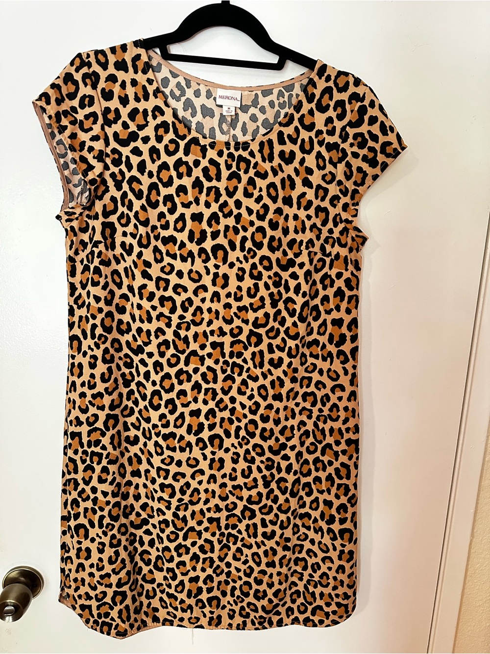 Merona Tan and Black Leopard Print Shift Dress